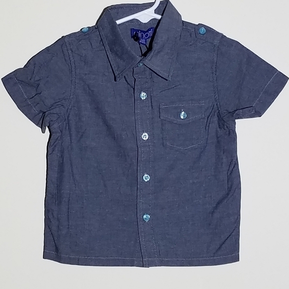 NWT Minoti Button Down Shark Button Shirt 18-23m - Picture 2 of 5